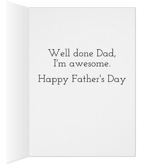 Well Done Dad Fathers Day (Inside (Right))