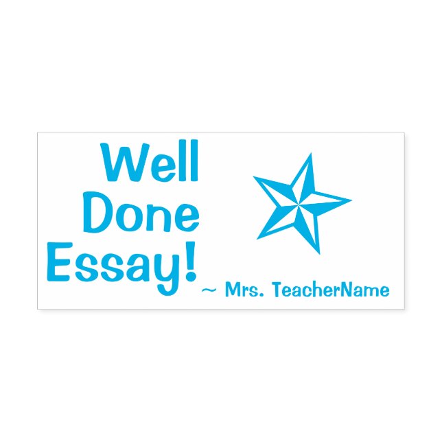 "Well Done Essay!" Commendation Rubber Stamp (Design)