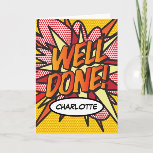 WELL DONE Fun Modern Retro Comic Book Card