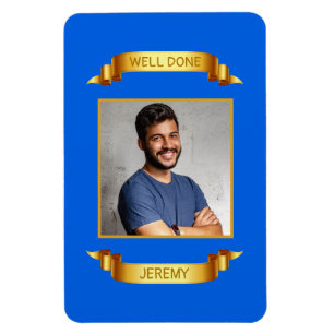 Well Done Gold Scroll, Custom Photo - Personalized Magnet