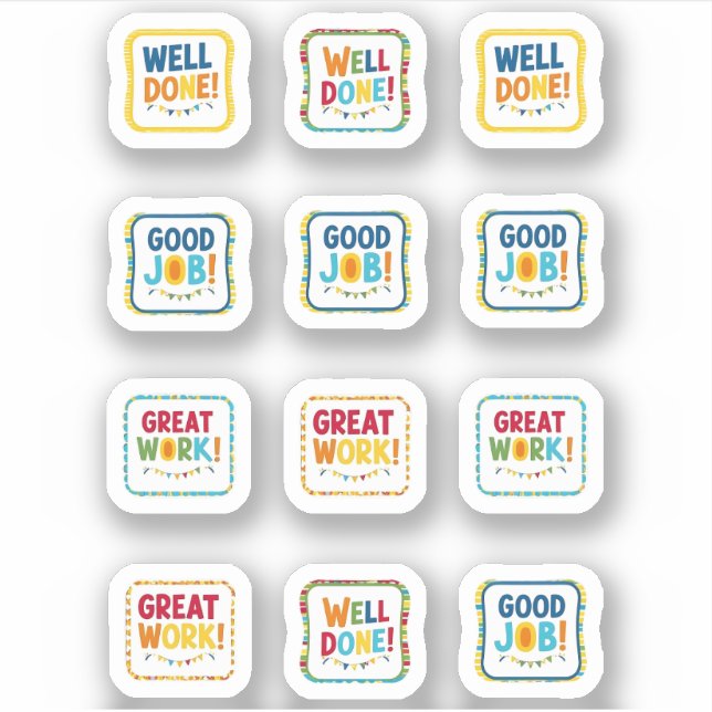 Well done, great work, good job sticker (Front)
