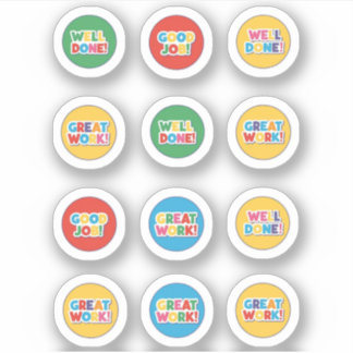 Well done, great work, good job sticker