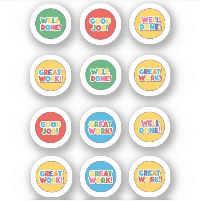 Well done, great work, good job sticker (Front)