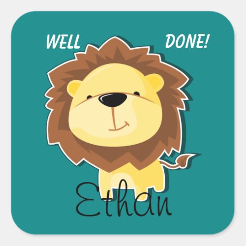 Well Done Insert Childs Name Square Sticker