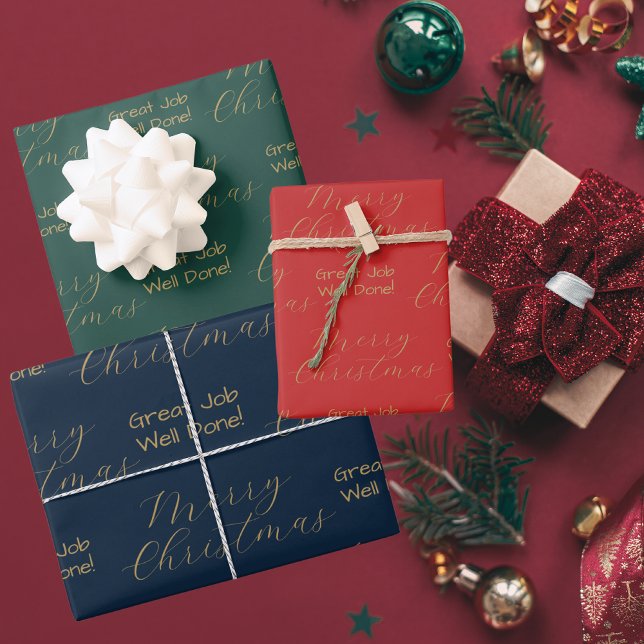 Well Done | Merry Christmas Employee Business Wrapping Paper Sheets (Creator Uploaded)