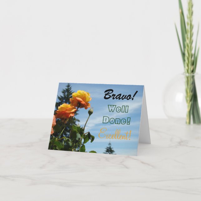 Well Done Note Cards Bravo! Excellent Rose cards (Front)