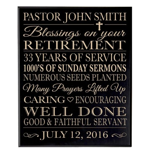 Well Done Pastor Retirement Veneer Black Plaque