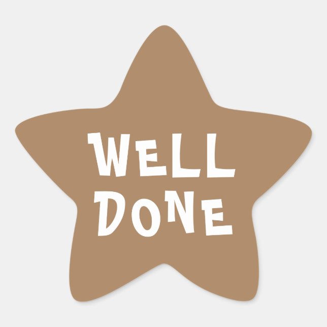 Well Done Personalized Teacher Gold Star Star Sticker (Front)