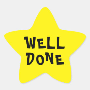 Well Done Personalized Teacher Yellow Star Sticker