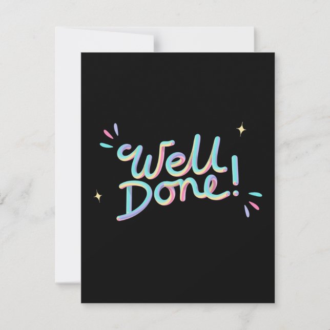 Well Done Rainbow Encouragement 3D Holiday Card (Front)