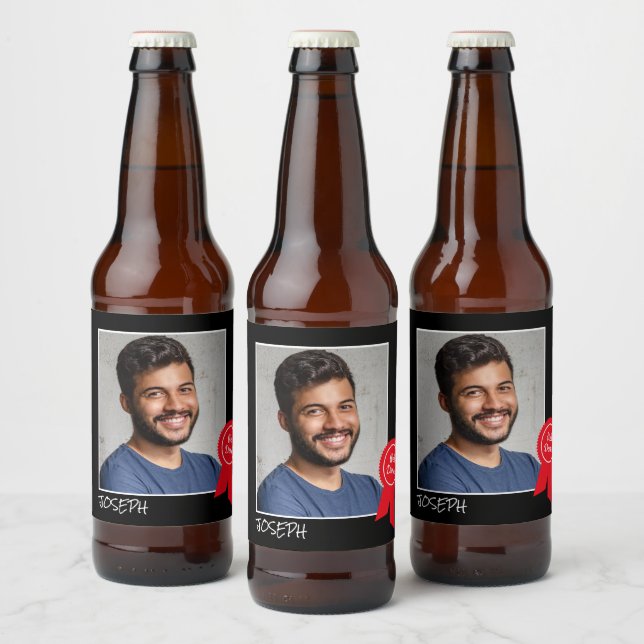Well Done Red Rosette, Custom Photo - Personalized Beer Bottle Label (Bottles)