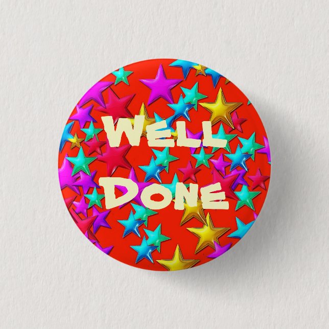 Well Done Red Star Button (Front)