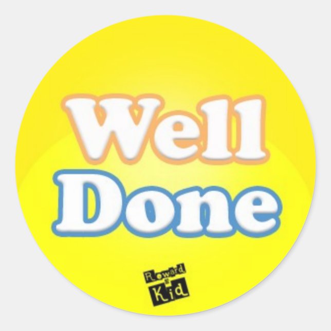 Well done (set of 20) classic round sticker (Front)