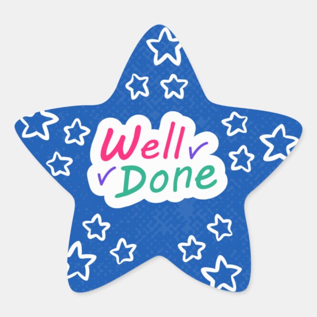 Well Done Star Stickers - Teachers Parents Sticker (Front)