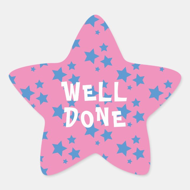 Well Done Teacher Encouragement Star Sticker (Front)