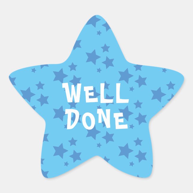Well Done Teacher Encouragement Star Sticker (Front)
