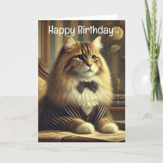Well Dressed Cat Happy Birthday Card