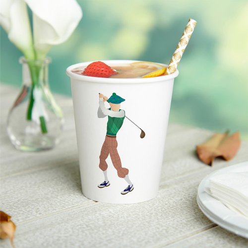 Well Dressed Golfer Paper Cups