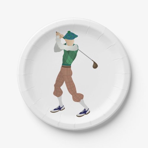 Well Dressed Golfer Paper Plates
