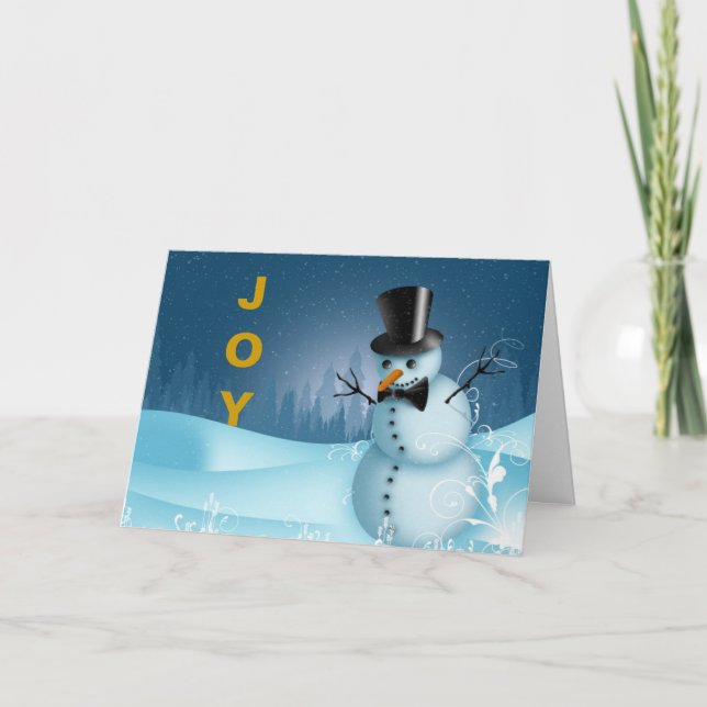 WELL DRESSED SNOWMAN  CHRISTMAS CARD (Front)