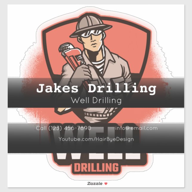 Well Drilling Company Vehicle Adverting Business  Sticker (Sheet)