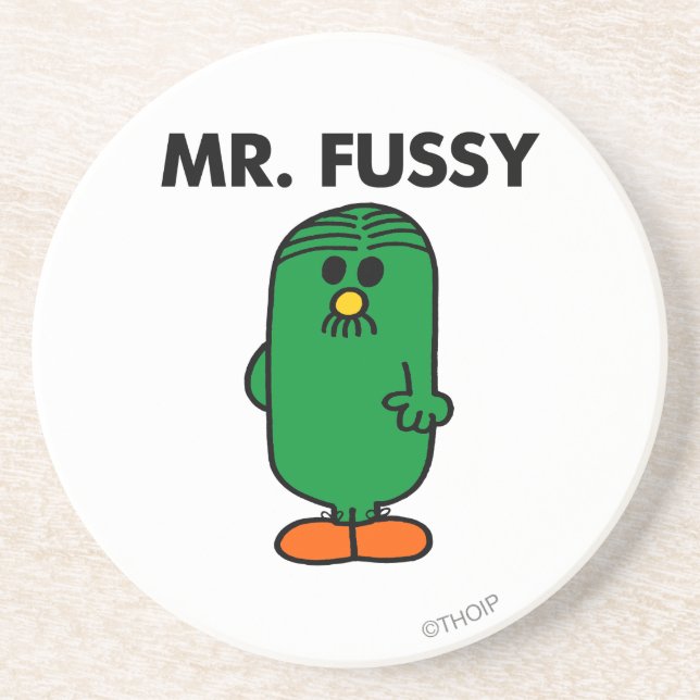 Well-Groomed Mr. Fussy Sandstone Coaster (Front)