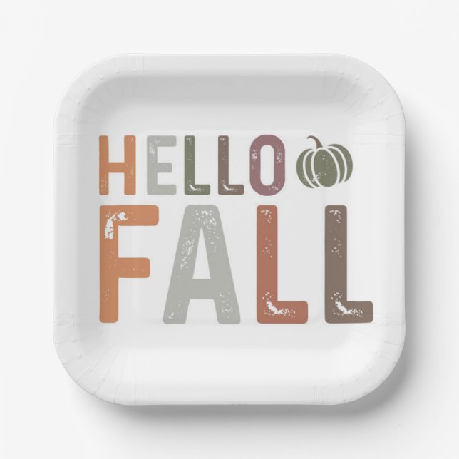 Well Hello Fall Paper Plates (Front)