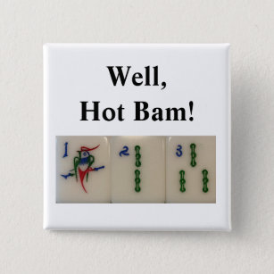 Well hot bam - mahjong bamboo tiles button