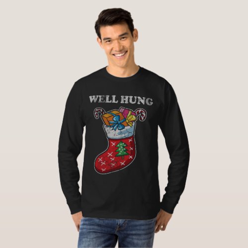 Well Hung Christmas Stocking T_Shirt