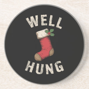 Well Hung Dirty Christmas Stocking Holiday Gift  Coaster