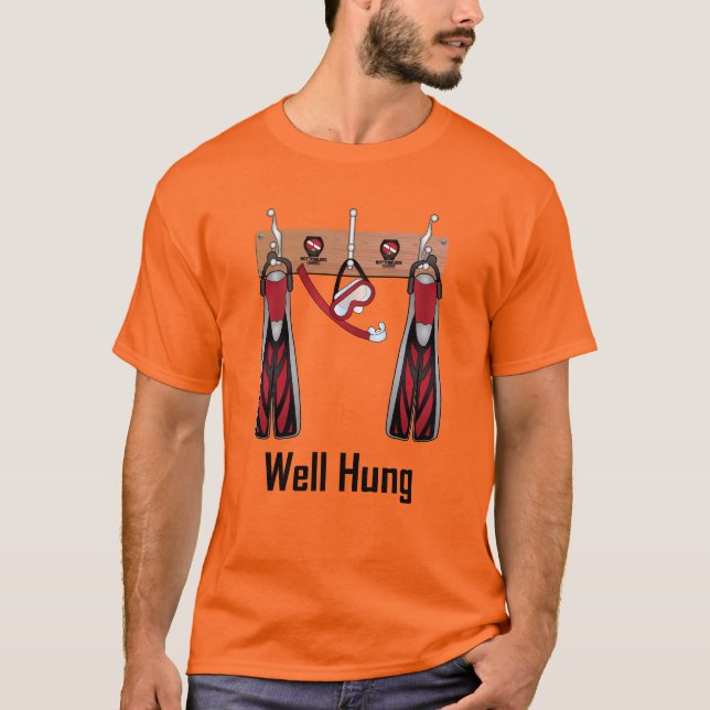 Well Hung Scuba Diving T-shirt (Front)
