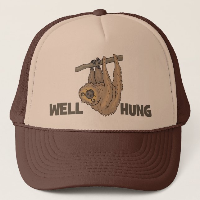 Well Hung Sloth Trucker Hat (Front)