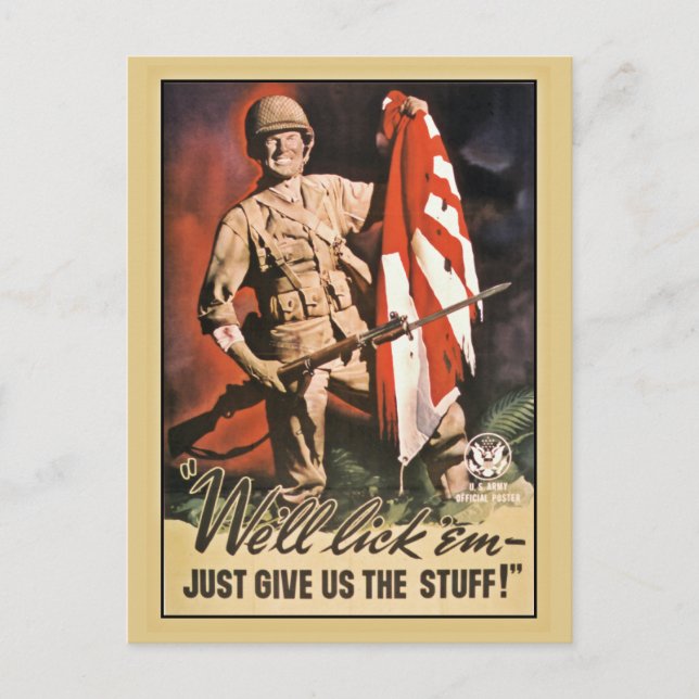 We'll lick 'em American World War 2 propaganda Postcard (Front)