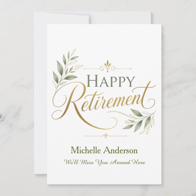 We'll Miss You Around Here Personalized Name Card (Front)