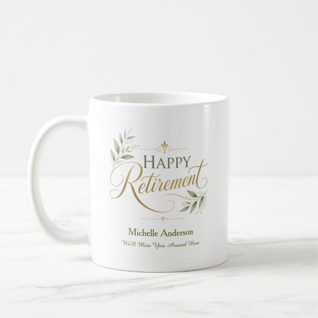 We'll Miss You Around Here Personalized Name Coffee Mug (Left)