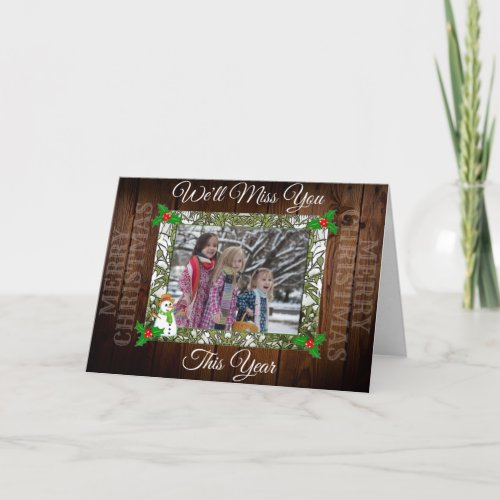 Well Miss You Rustic Christmas Photo Card