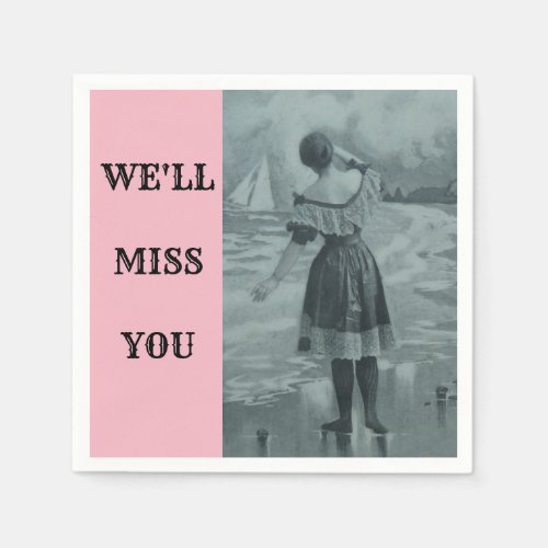 WELL MISS YOU SEND OFF PARTY VICTORIAN GOODBYE NAPKINS
