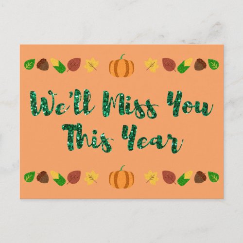 Well Miss You Social Distancing Thanksgiving Card