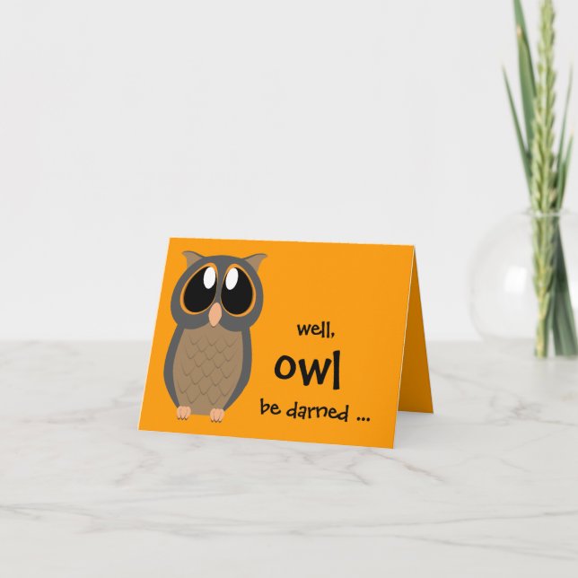Well OWL be darned ... Note Card Stationary (Front)