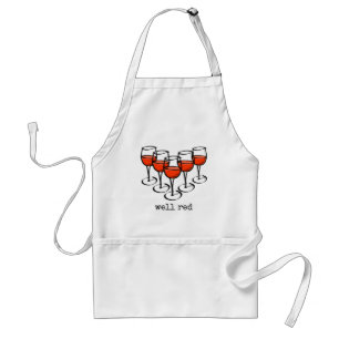 Well Red Wine Glasses Adult Apron