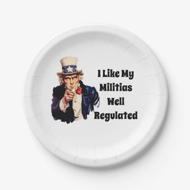 Well Regulated Militia Paper Plates (Front)
