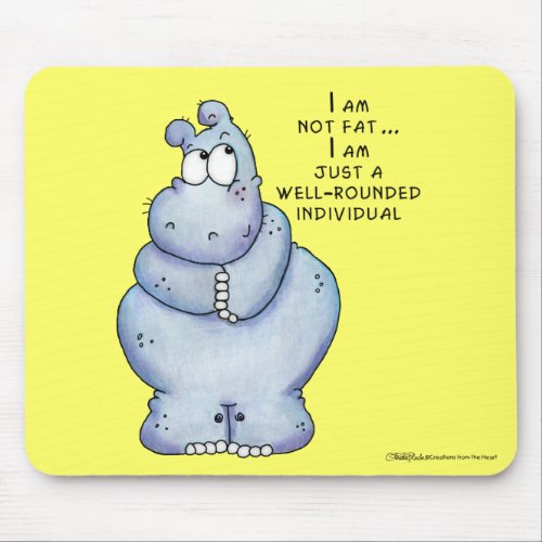Well_Rounded Hippo_Blue Hippopotamus Mouse Pad