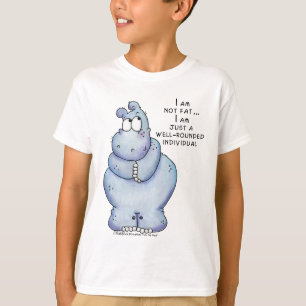 Well-Rounded Hippo-Blue Hippopotamus T-Shirt