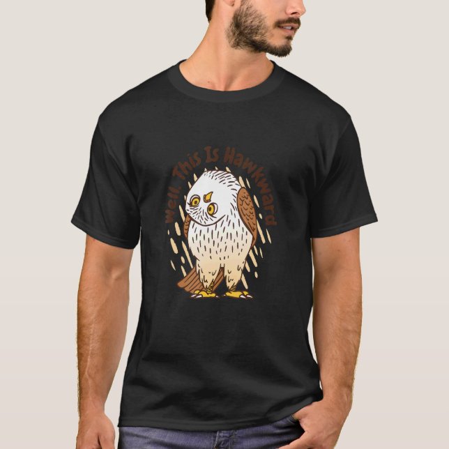 Well This Is Hawkward  Awkward Bird T-Shirt (Front)