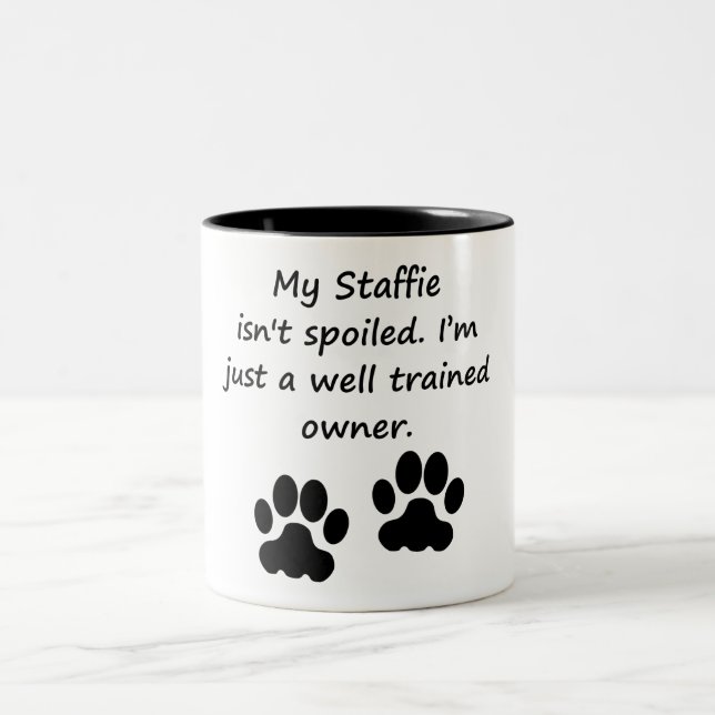 Well Trained Staffie Owner Two-Tone Coffee Mug (Center)