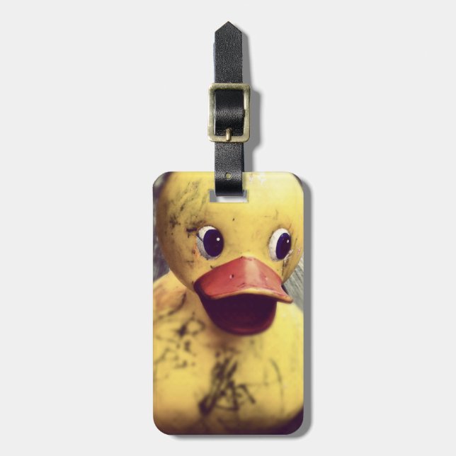 Well Traveled Yellow Rubber Ducky Luggage Tag (Front Vertical)
