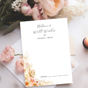 Well Wishes and Advice Card Peach, Cream Floral