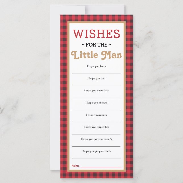 Well Wishes Card, Baby Shower, Little Man (Front)