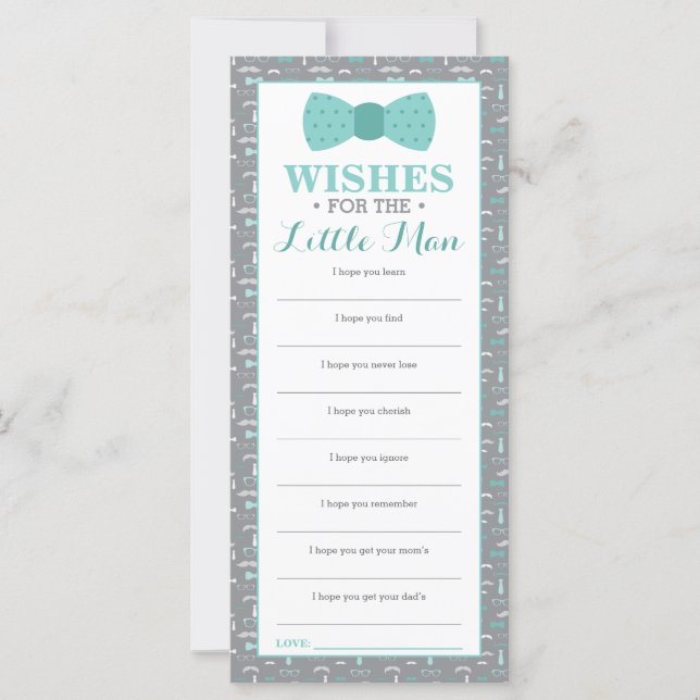 Well Wishes Card, Baby Shower, Little Man, 25 Pack (Front)