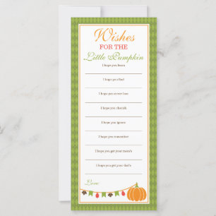 Well Wishes Card, Baby Shower, Little Pumpkin